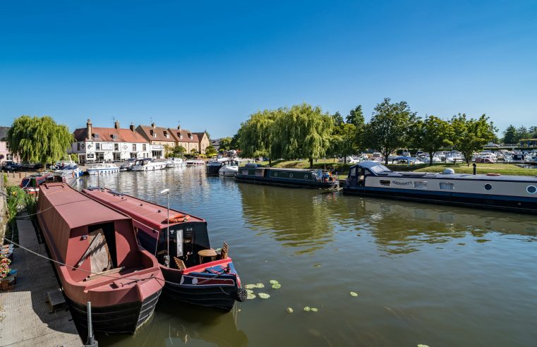 Narrow Boats in Ely, Cambridgeshire, England